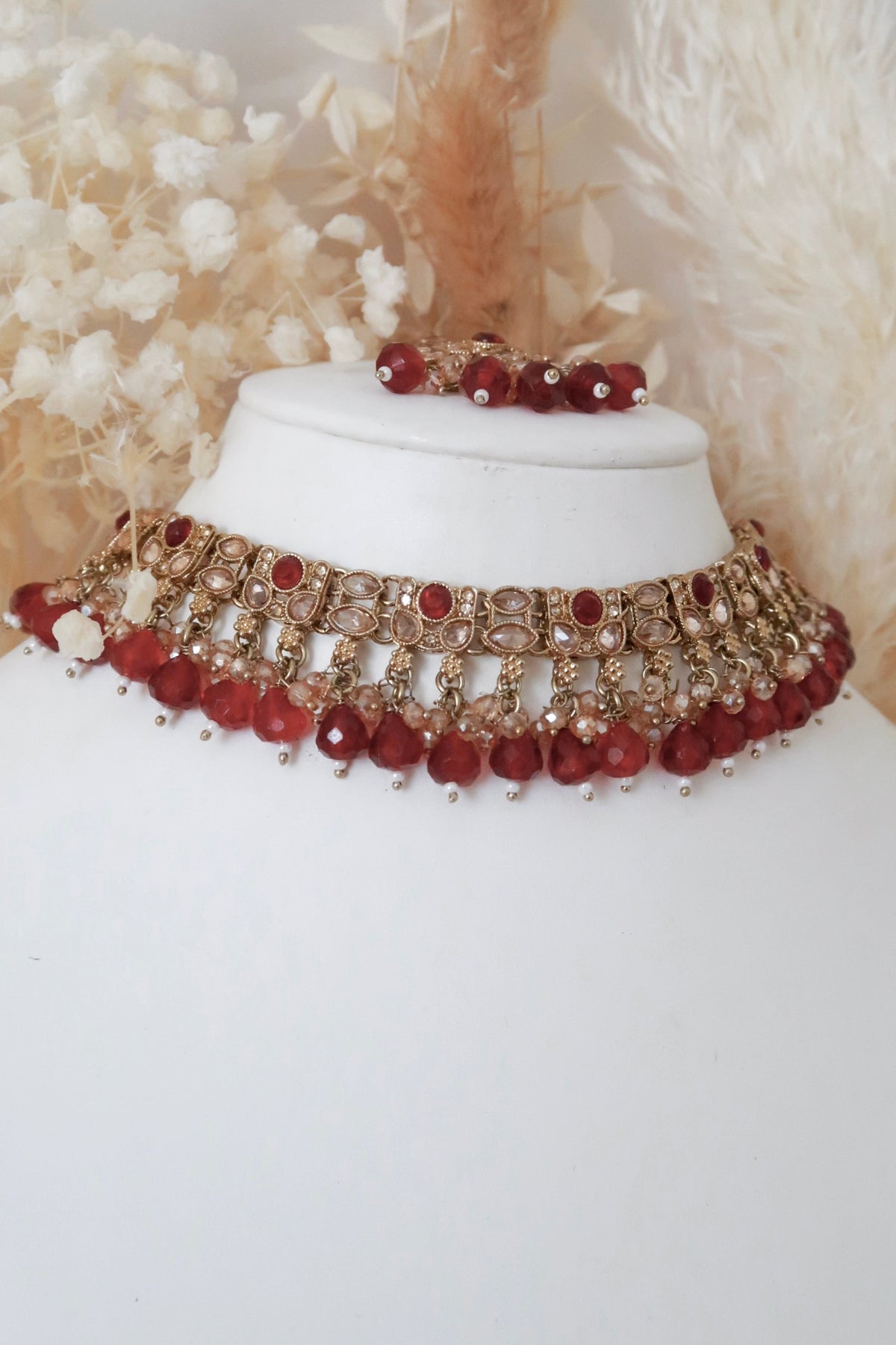 Mehak Choker Set (Ruby Red)