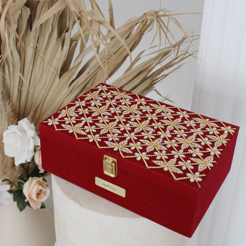Bridal Jewellery Bangle Box (Ruby Red)