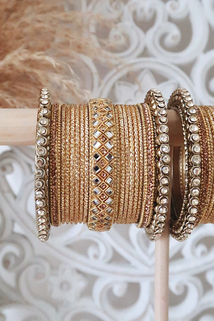 Gold/Mirror Bangle Set