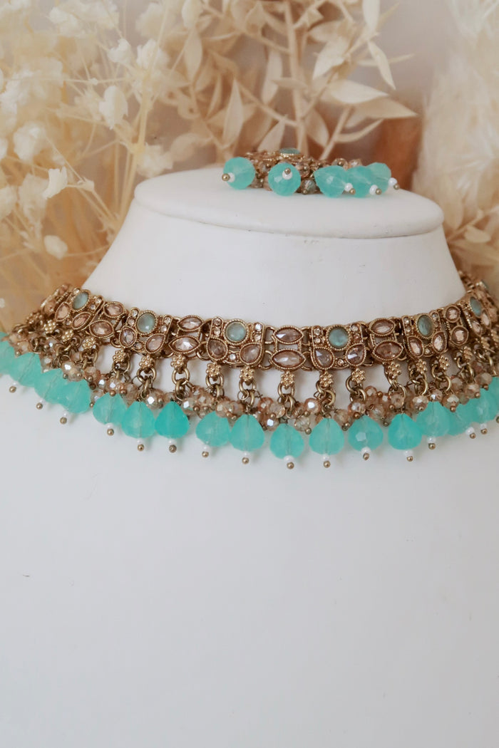 Mehak Choker Set (Aqua)