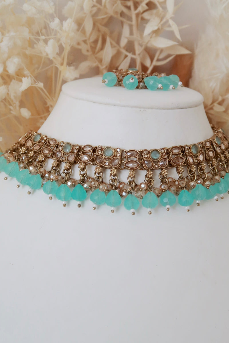 Mehak Choker Set (Aqua)