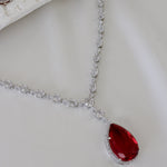 Ela Necklace Set (Ruby Red)