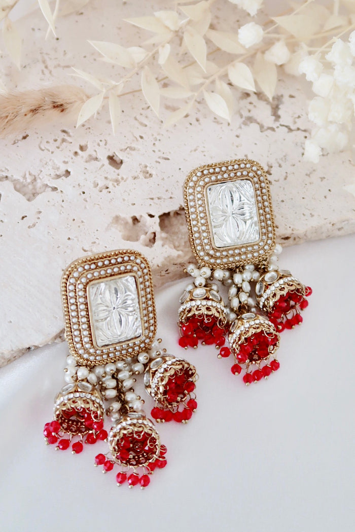 Luma Earrings (Cherry Red)
