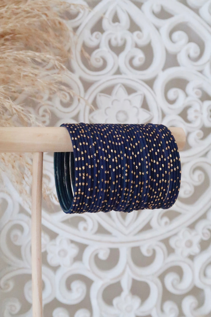 Navy Blue Dot Bangles