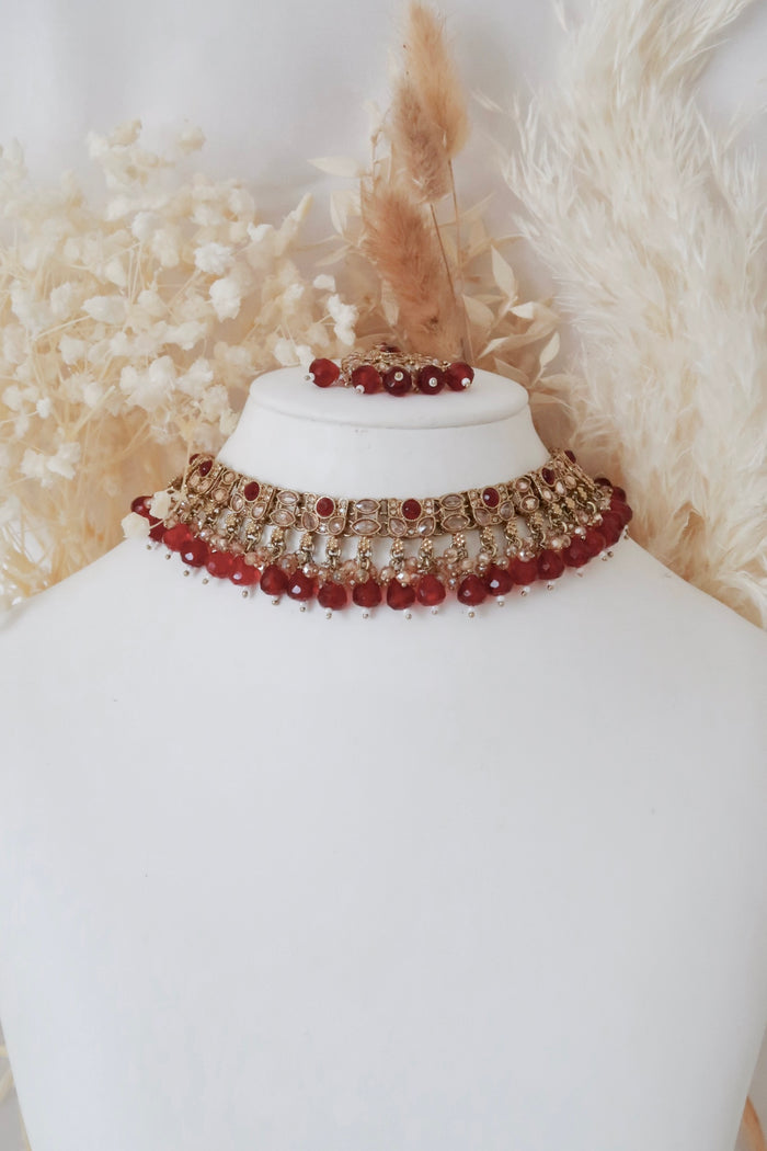 Mehak Choker Set (Ruby Red)