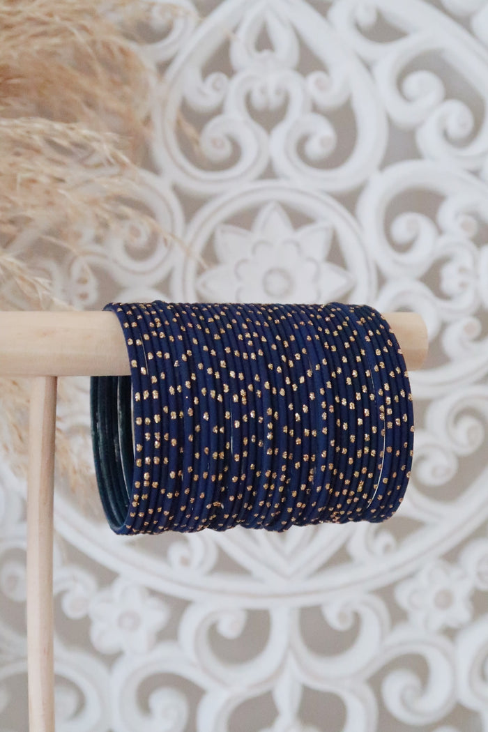 Navy Blue Dot Bangles