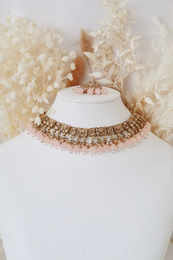Mehak Choker Set (Baby Pink)