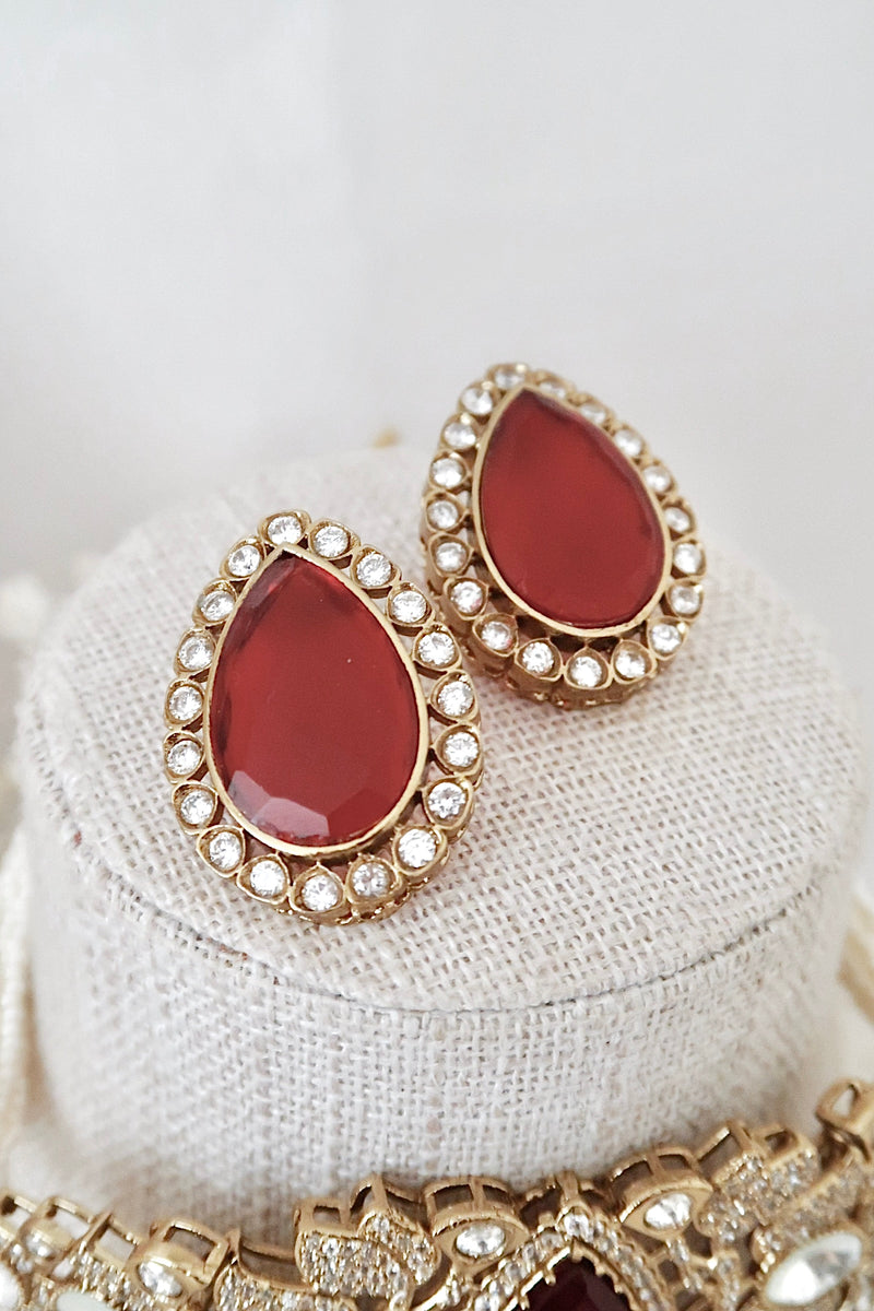 Reina Necklace Set (Ruby Red)