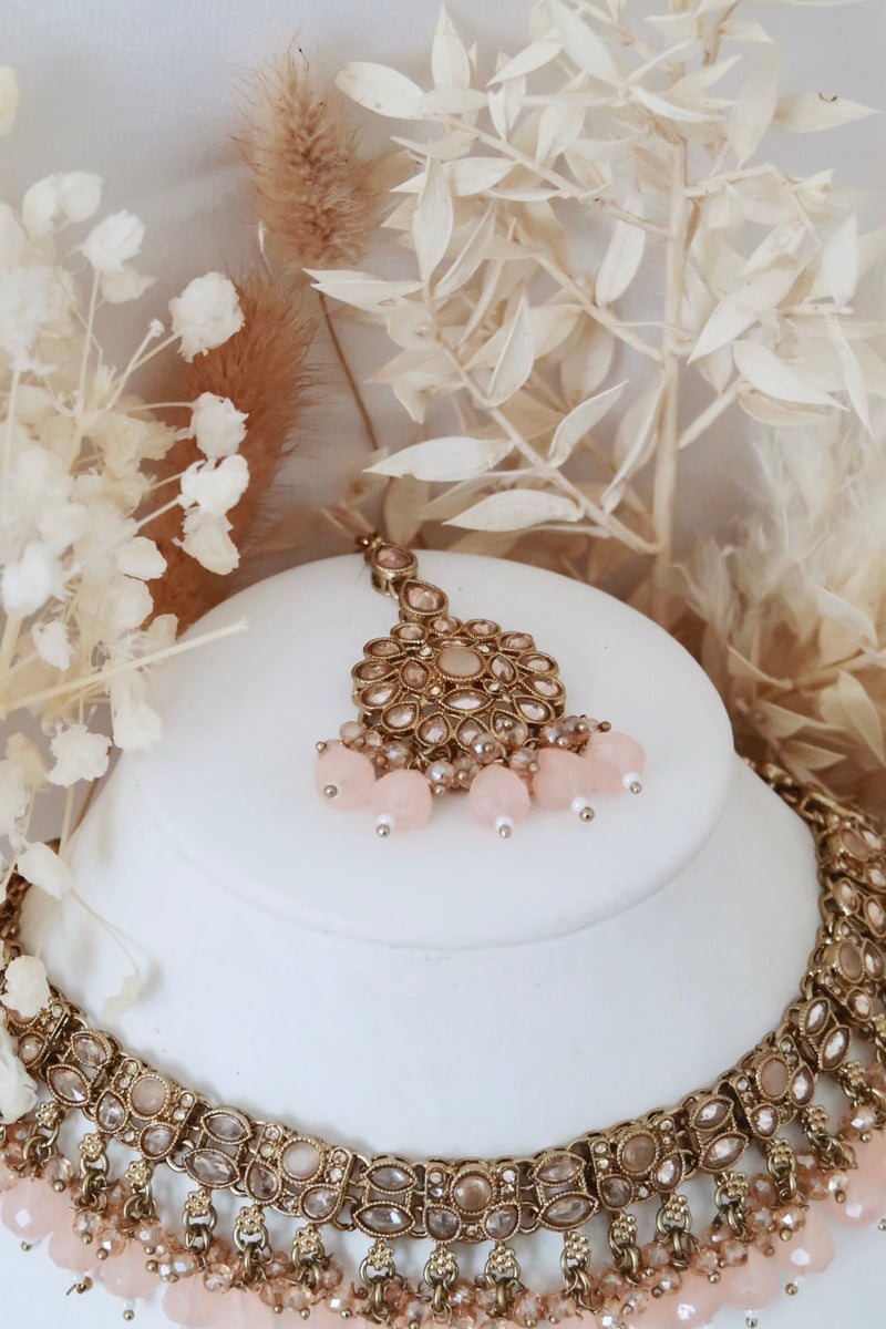 Mehak Choker Set (Baby Pink)