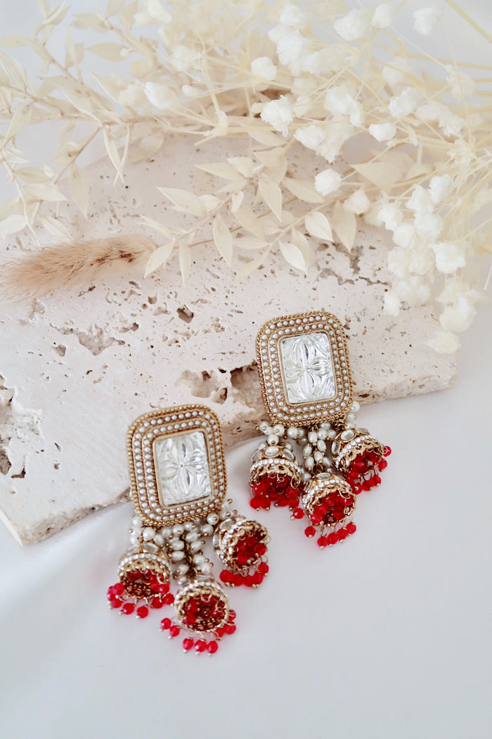 Luma Earrings (Cherry Red)