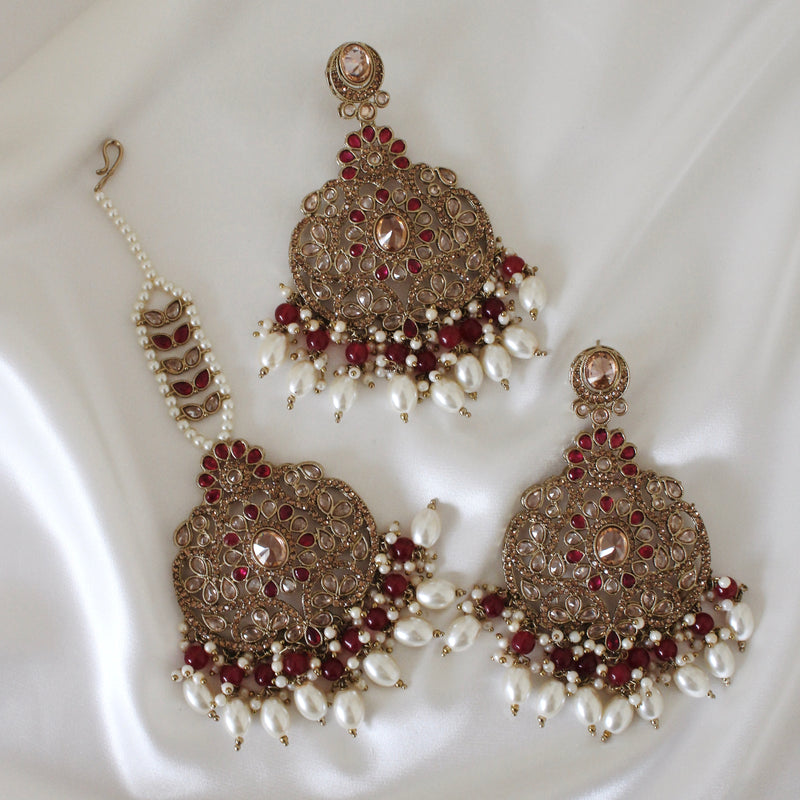 Anchal Necklace Set (Fuchsia)