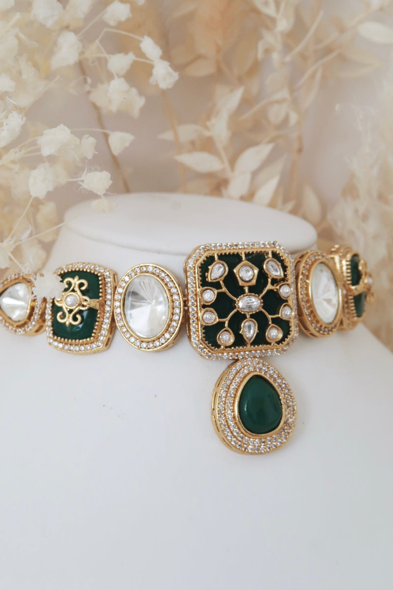Rivaah Choker Set (Emerald)