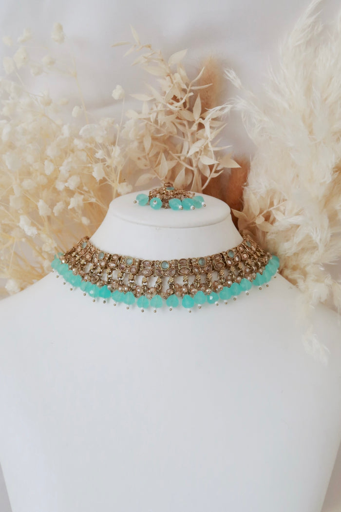 Mehak Choker Set (Aqua)