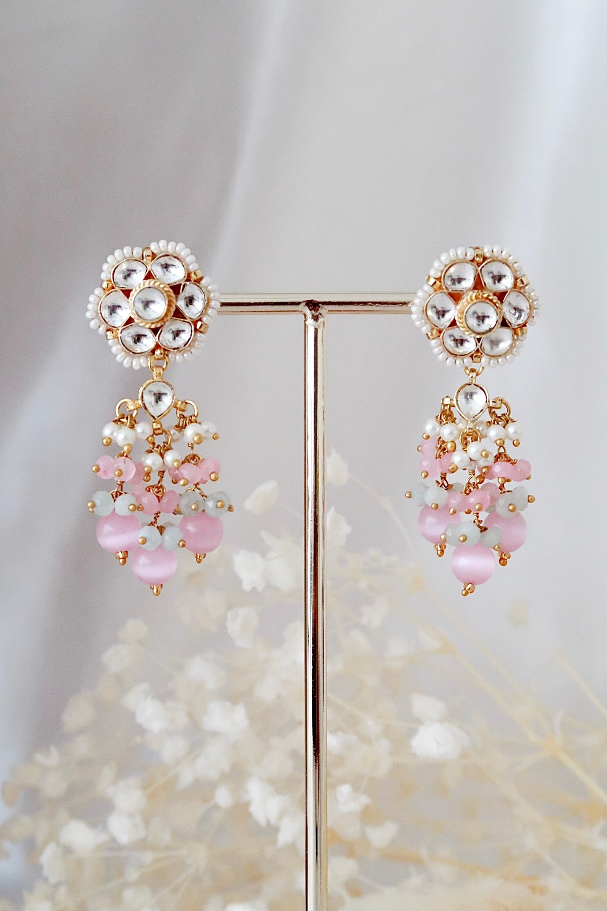 Suhani Kundan Set (Pink/Mint)