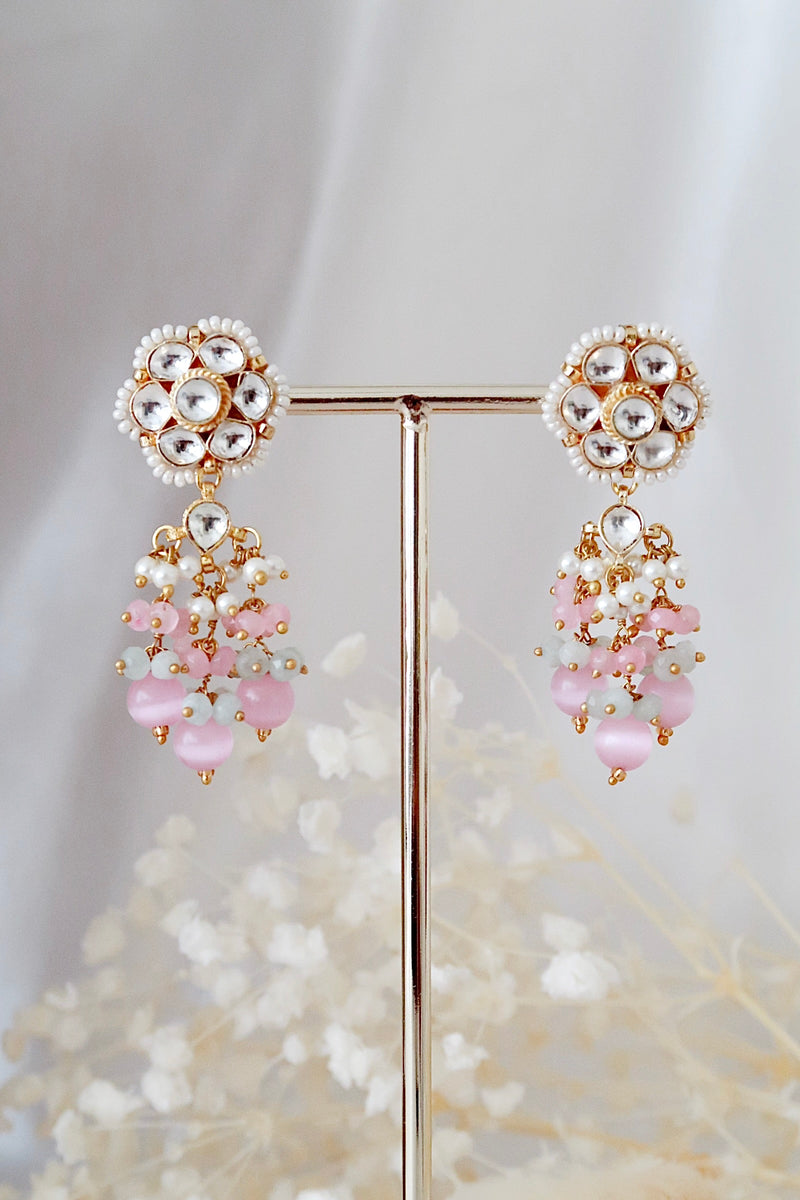 Suhani Kundan Set (Pink/Mint)