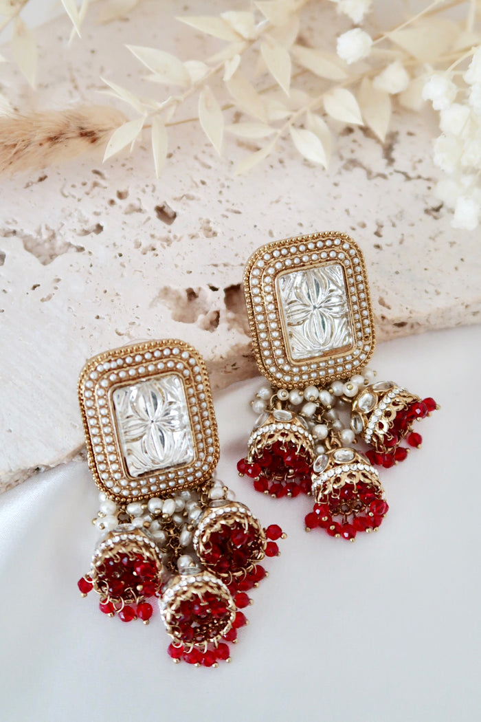 Luma Earrings (Ruby Red)