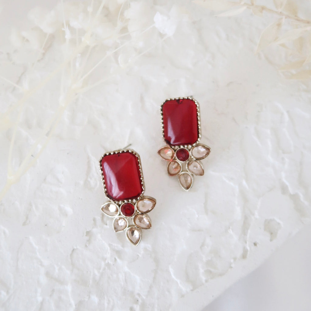 Jasmine Earrings (Ruby Red)