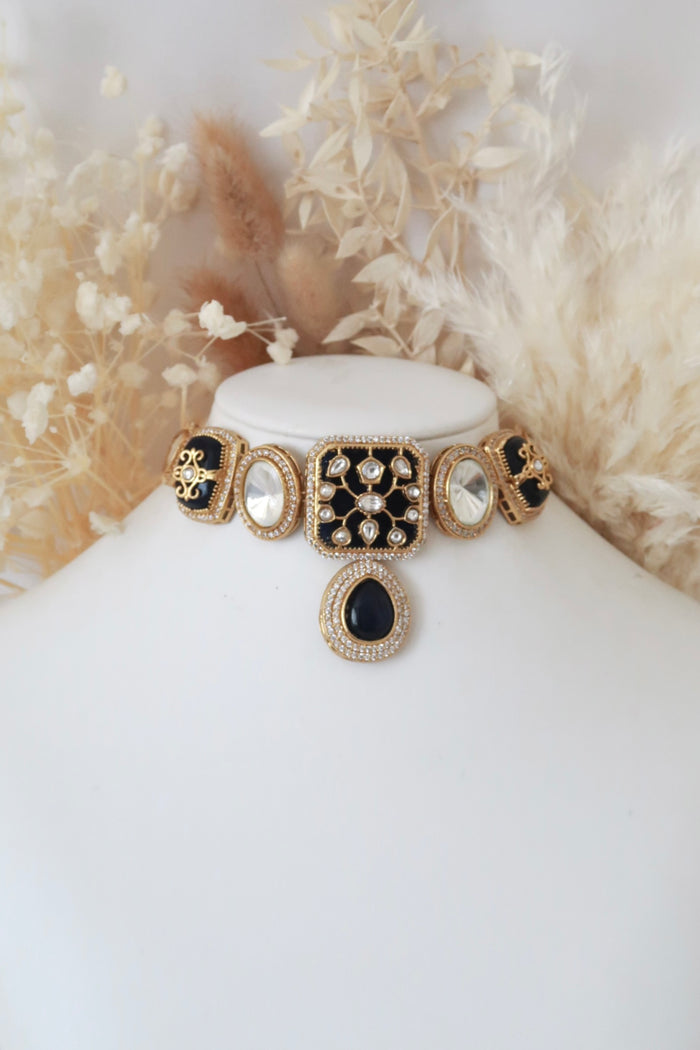 Rivaah Choker Set (Navy)