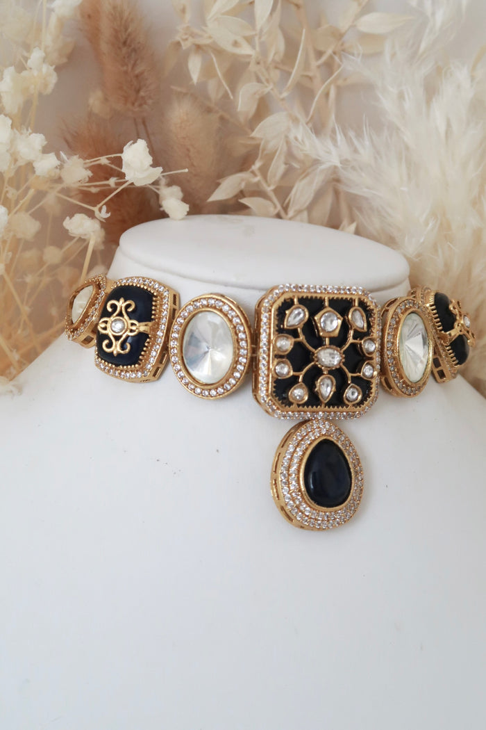 Rivaah Choker Set (Navy)