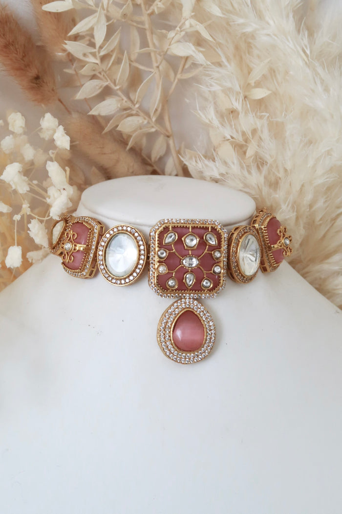 Rivaah Choker Set (Pink)