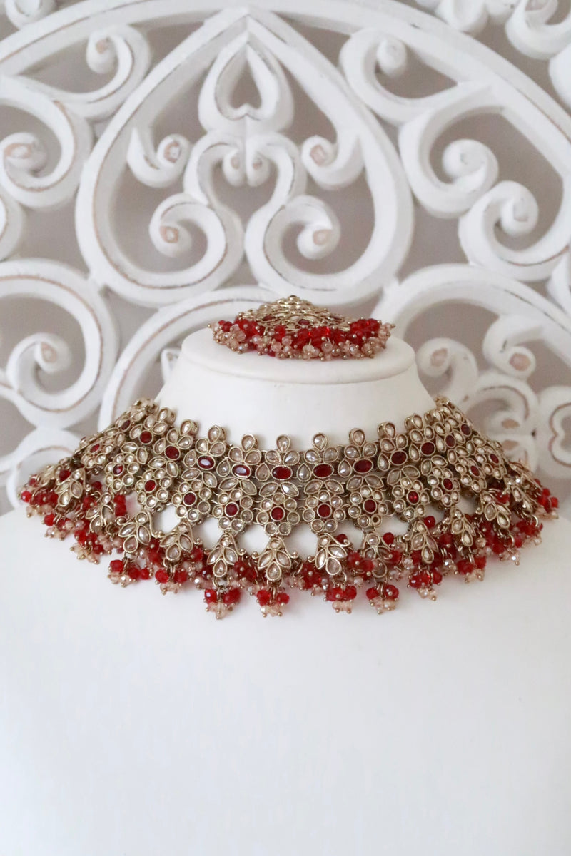 Samaira Bridal Set (Ruby Red)