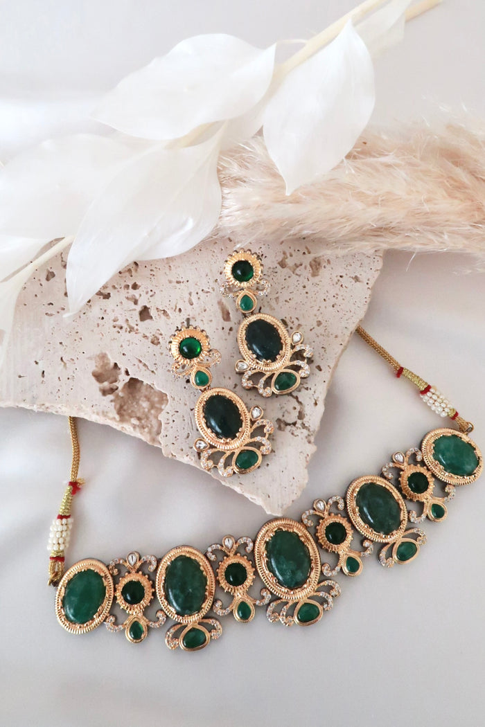 Aarvi Choker Set (Emerald)