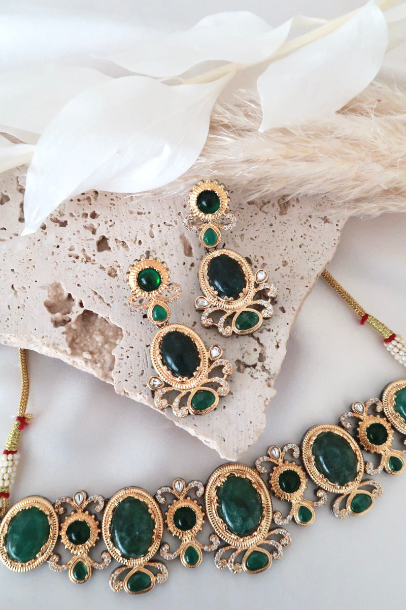 Aarvi Choker Set (Emerald)