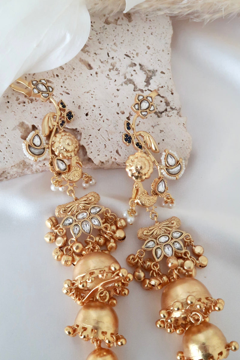 Aarohi Kundan Earrings (Gold)