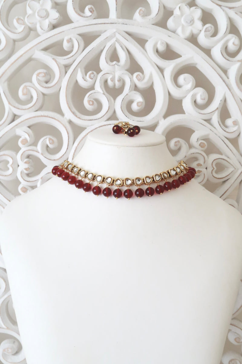 Zia Choker Set (Ruby Red)