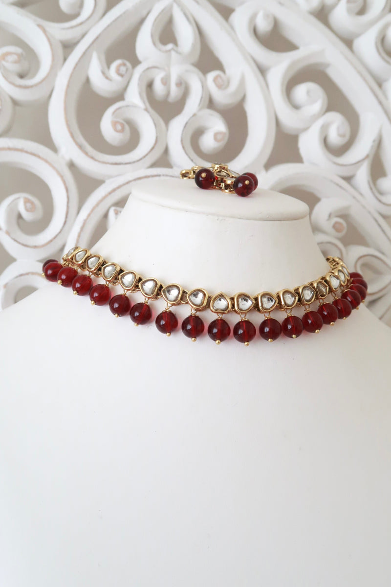 Zia Choker Set (Ruby Red)