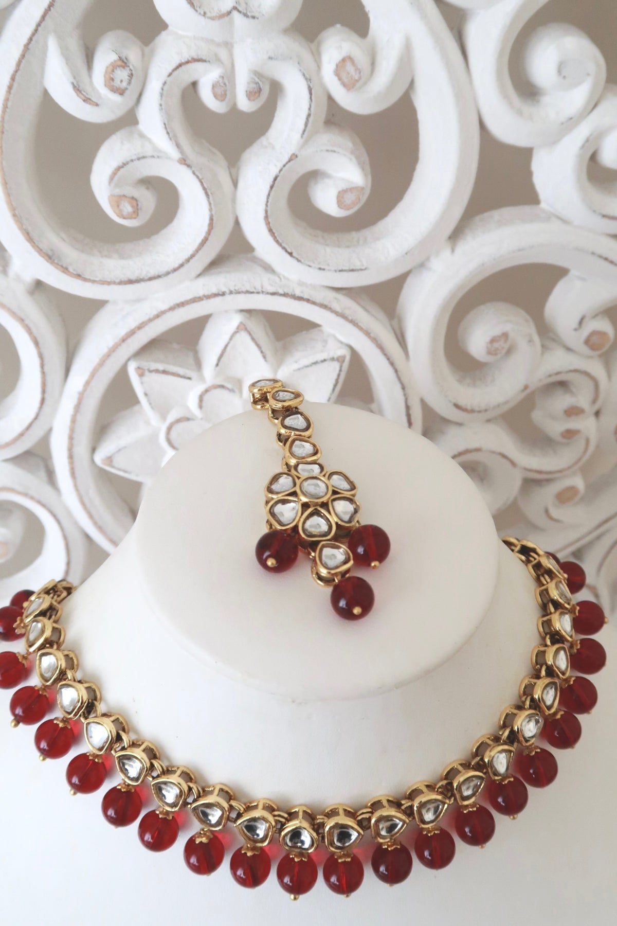 Zia Choker Set (Ruby Red)