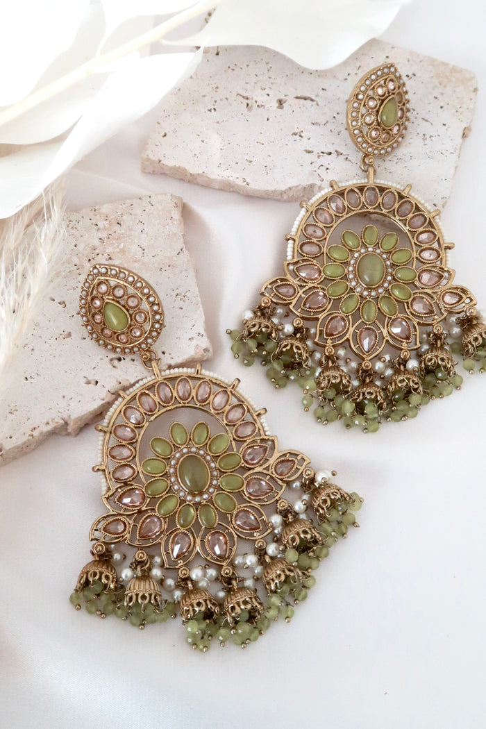 Noor Earrings (Light Green)