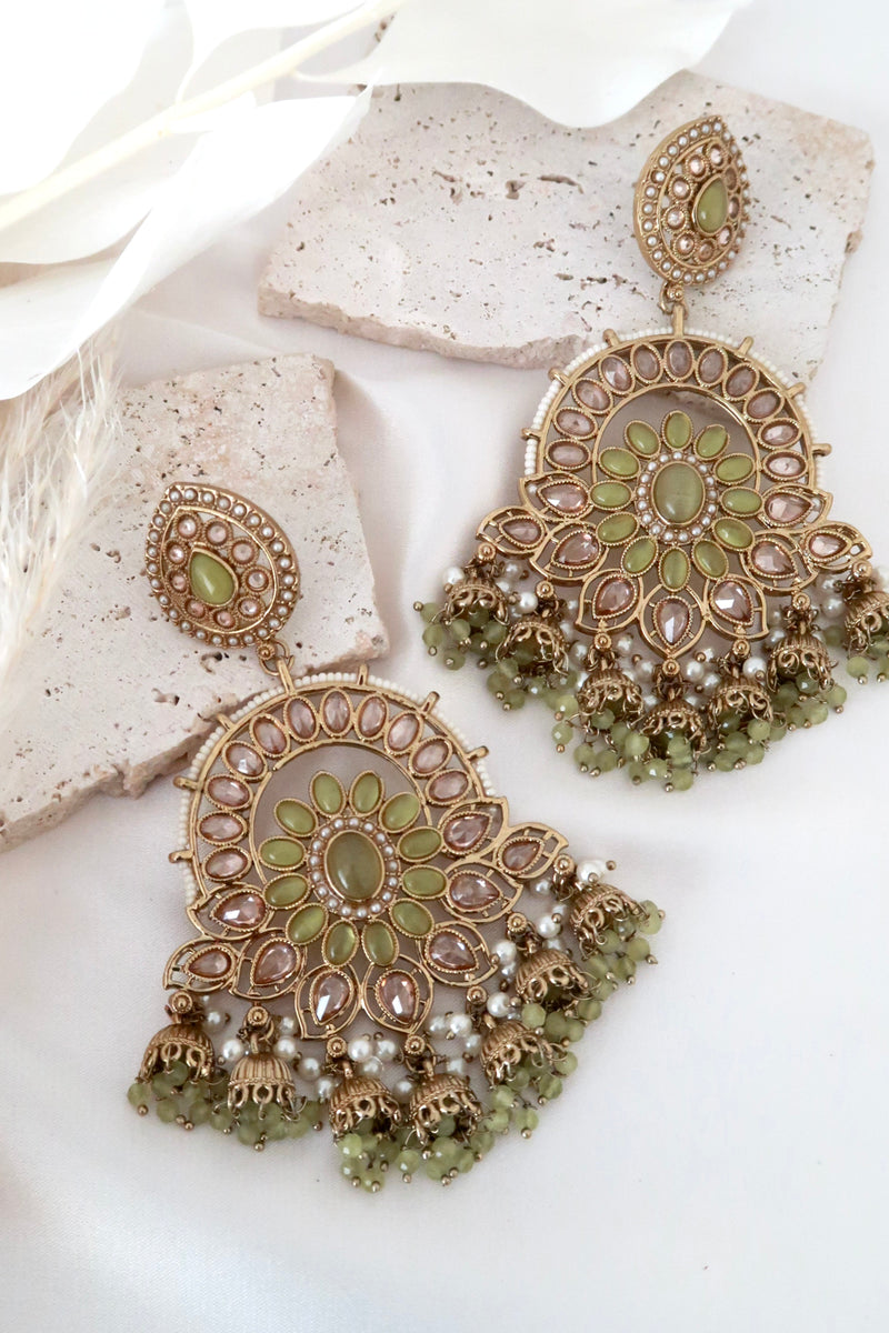 Noor Earrings (Light Green)