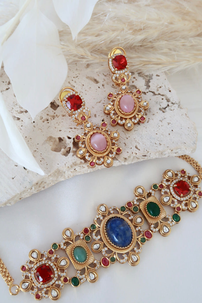 Kiara Choker Set (Marble and Multi)