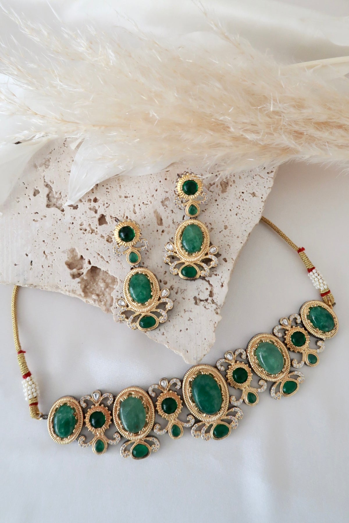 Aarvi Choker Set (Green)