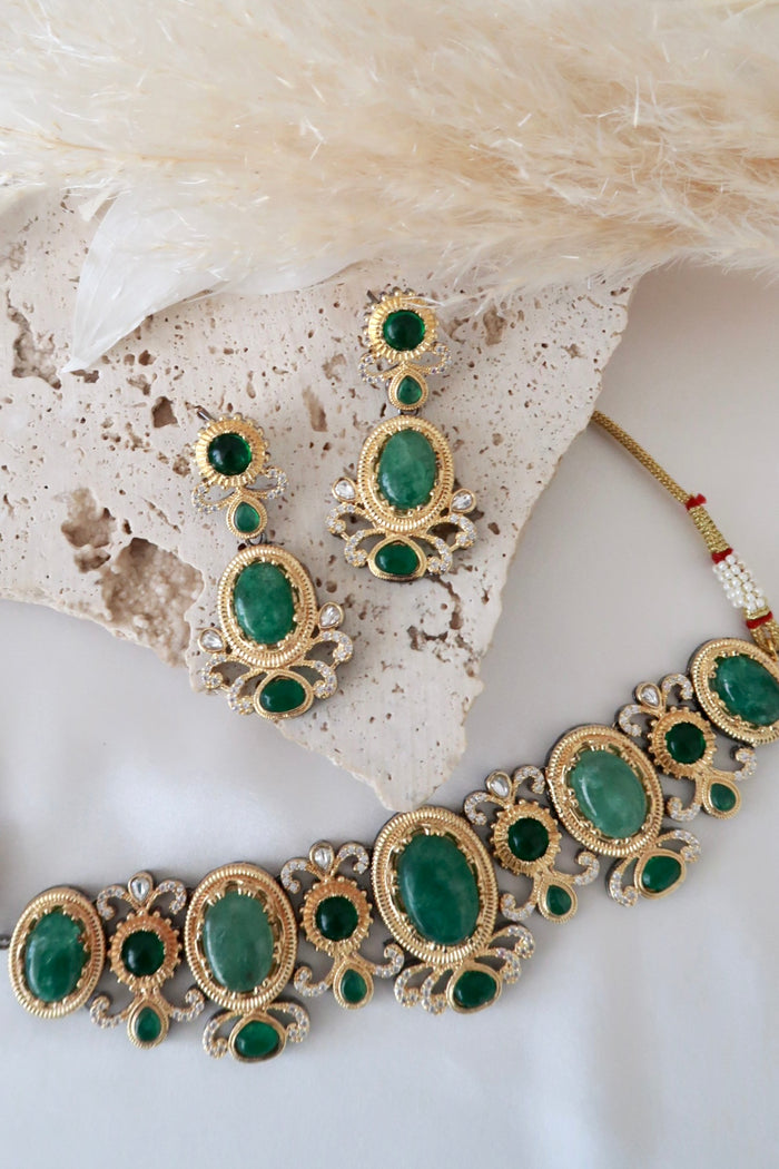 Aarvi Choker Set (Green)