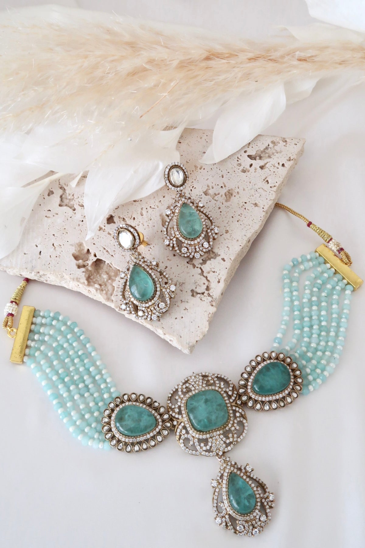 Meira Choker Set (Blue)