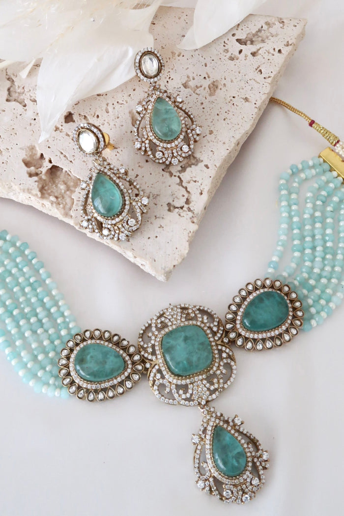 Meira Choker Set (Blue)