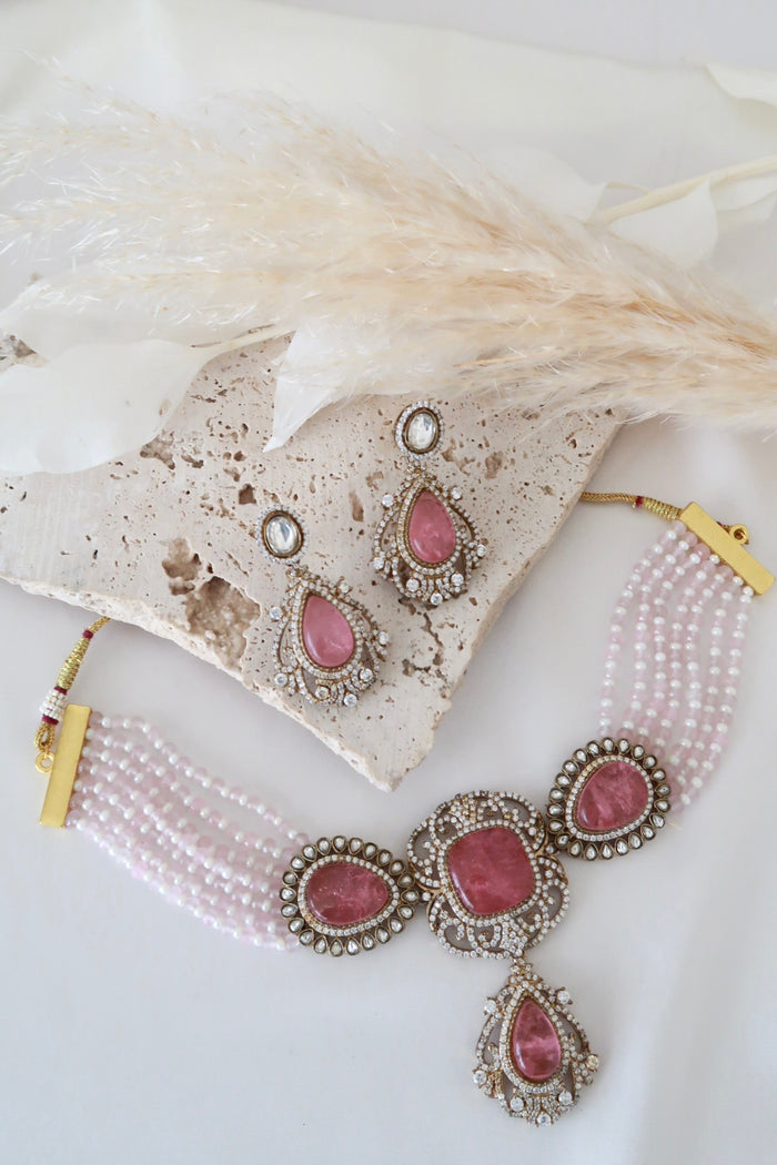 Meira Choker Set (Pink)