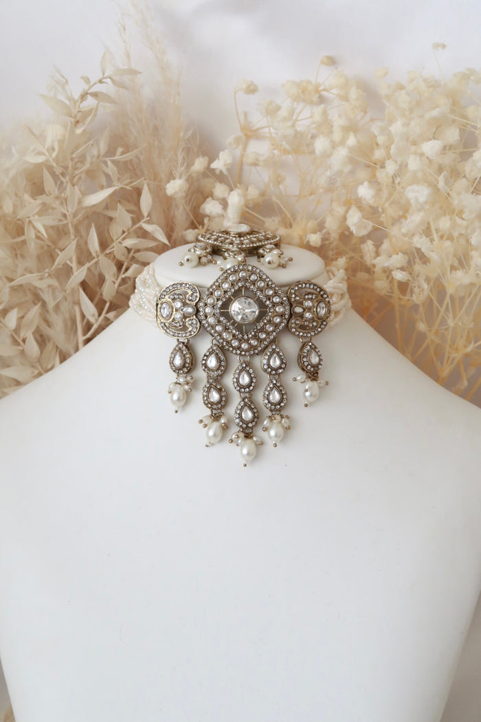 Aira Choker Set (Clear/Gold)