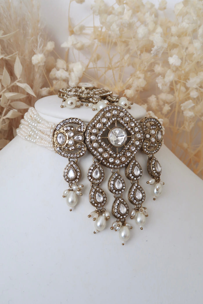 Aira Choker Set (Clear/Gold)