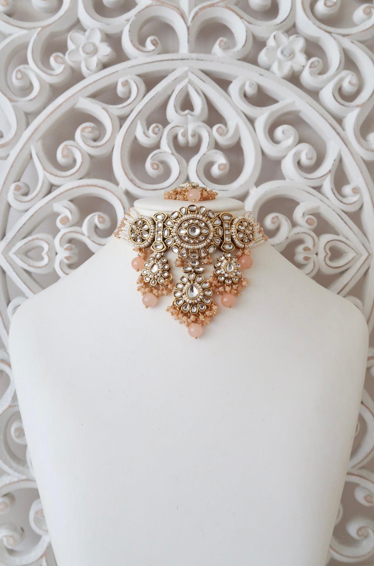 Gulzaar Choker Set (Peach)