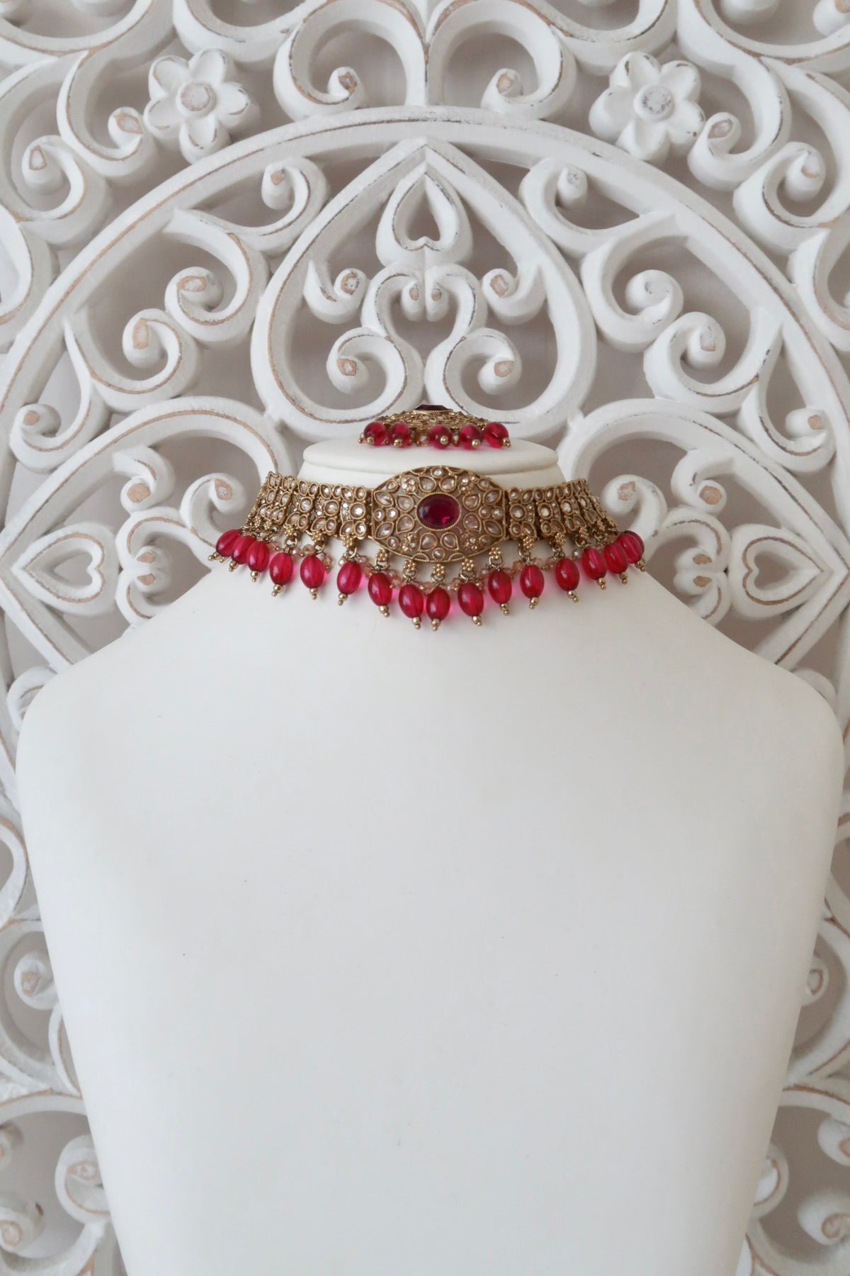 Anchal Choker Set (Fuchsia)