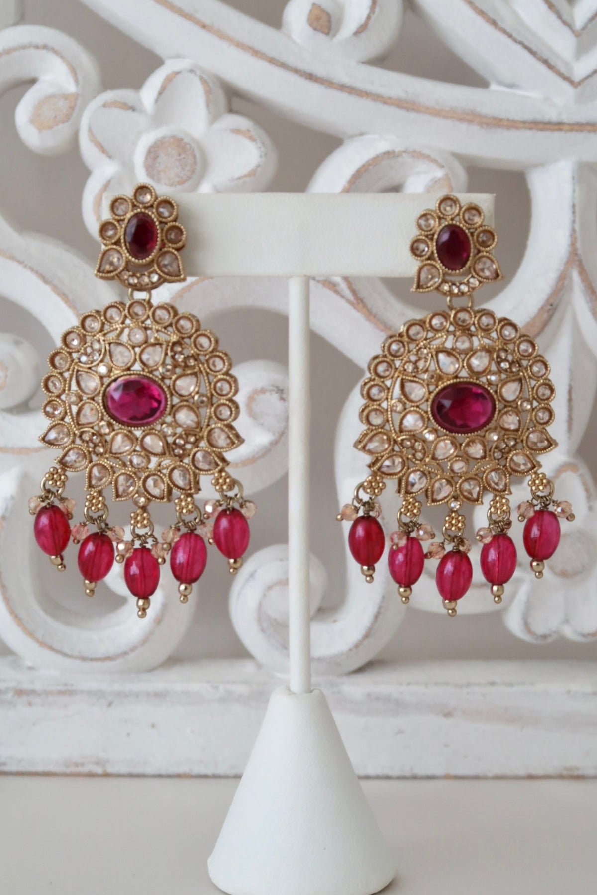 Anchal Choker Set (Fuchsia)