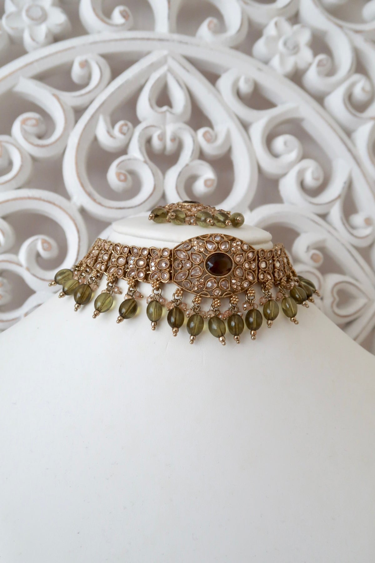 Anchal Choker Set (Olive)