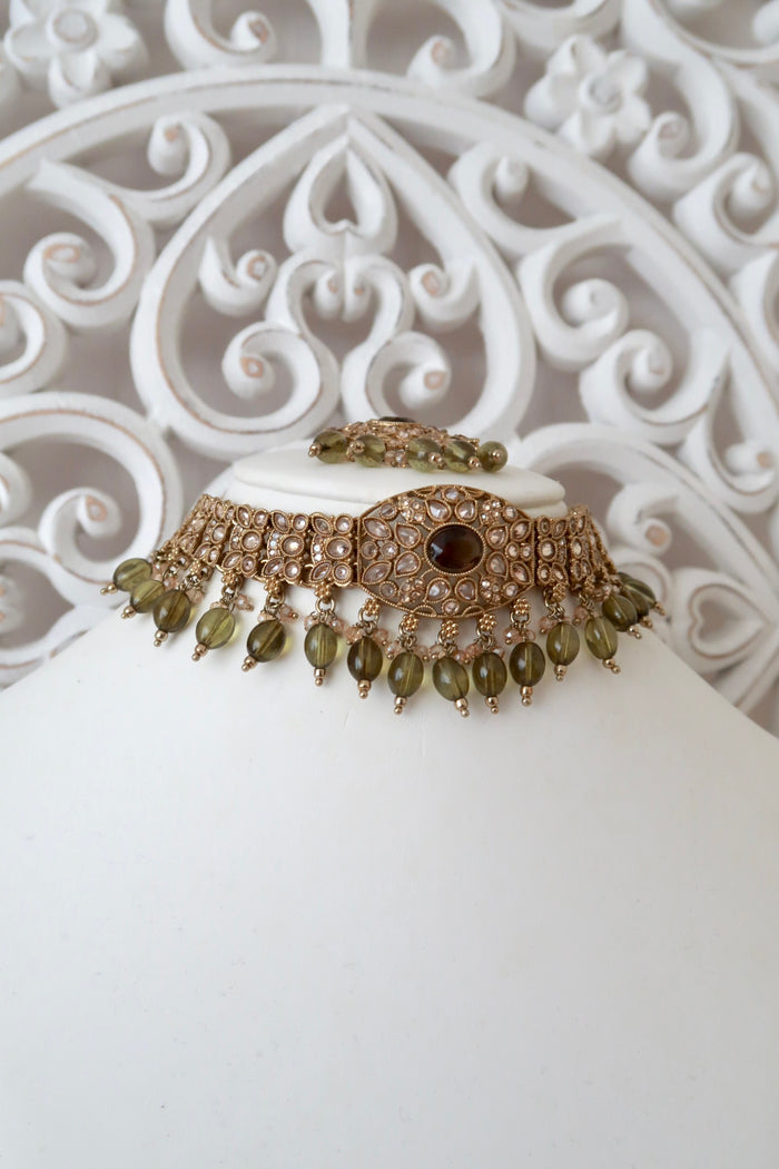 Anchal Choker Set (Olive)