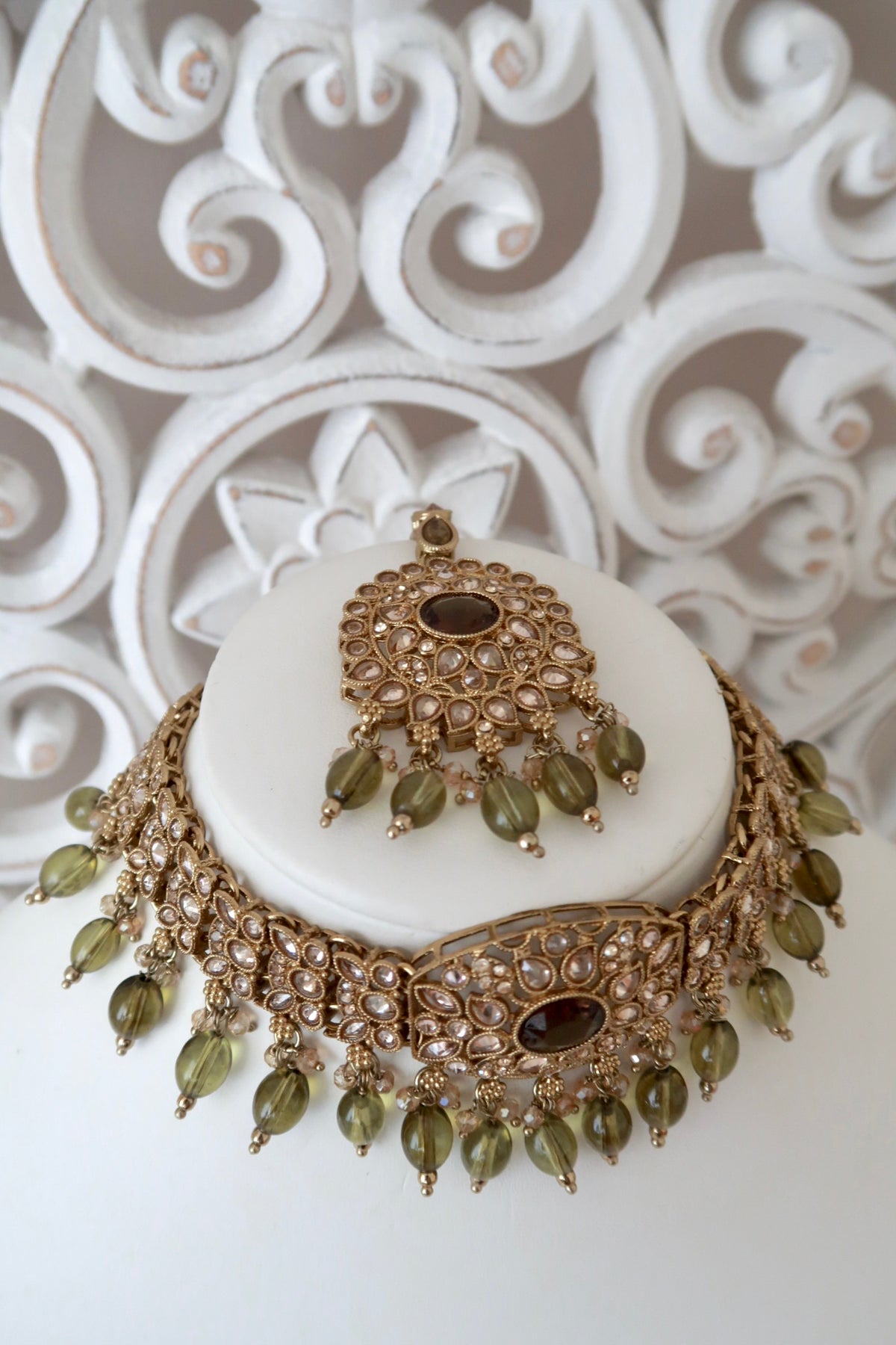 Anchal Choker Set (Olive)