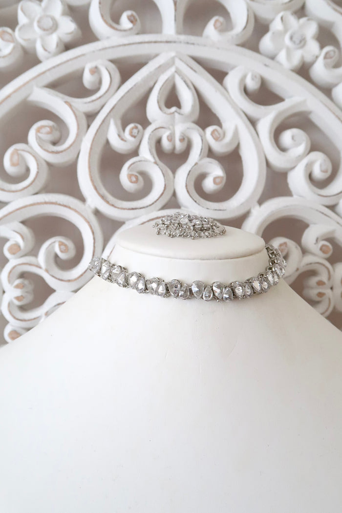 Ava Choker Set (Silver)