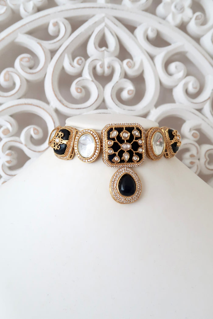 Rivaah Choker Set (Navy)