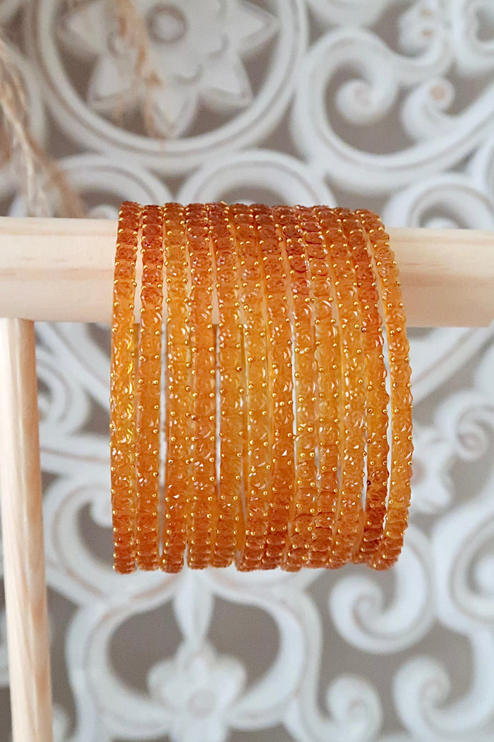 Kashmiri Glass Bangles (Orange)